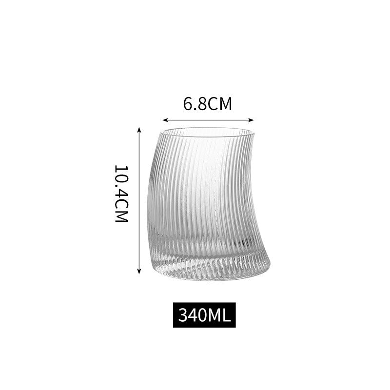 Ribbed Curvy Glass (2 x 350ml) - Caramelly