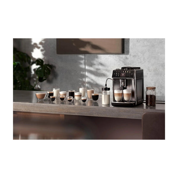 Saeco GranAroma SM6585 Fully Automatic Coffee Machine - 16 Coffee Specialities, Intuitive Colour Display, Ceramic Grinder - Caramelly