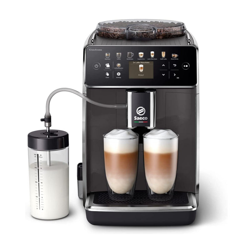 Saeco GranAroma SM6585 Fully Automatic Coffee Machine - 16 Coffee Specialities, Intuitive Colour Display, Ceramic Grinder - Caramelly