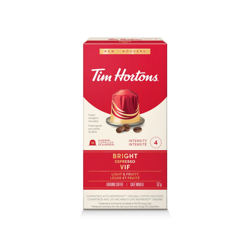 Tim Hortons Bright Espresso Nespresso Compatible Coffee Capsules/Pods - Caramelly