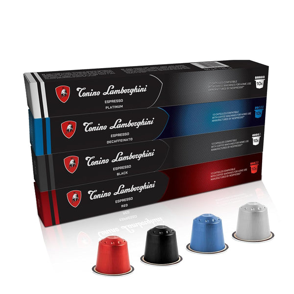 T.Lamborghini Nespresso compatible Variety Pack - 40 Pods - Caramelly